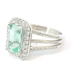 18K White Gold Beryl Mint Ring