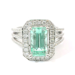 18K White Gold Beryl Mint Ring