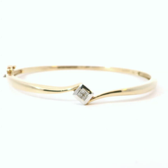 10K Two Tone Diamond Bangle Bracelet