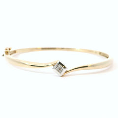 10K Two Tone Diamond Bangle Bracelet