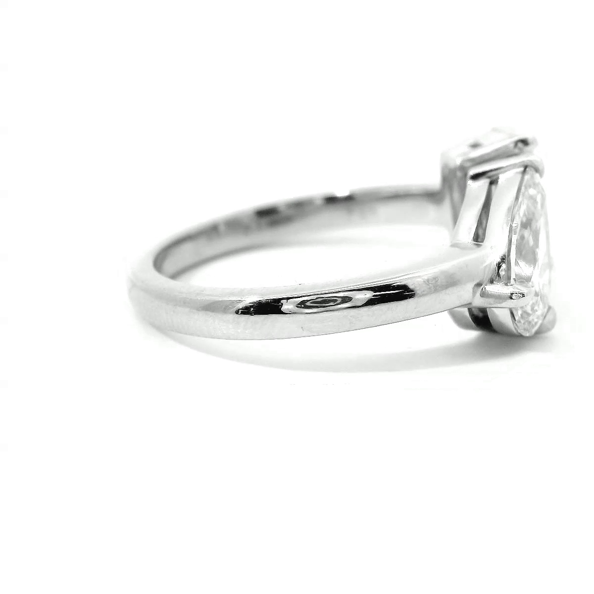 Platinum 2-stone Pear and Radiant Shape Diamond Ring