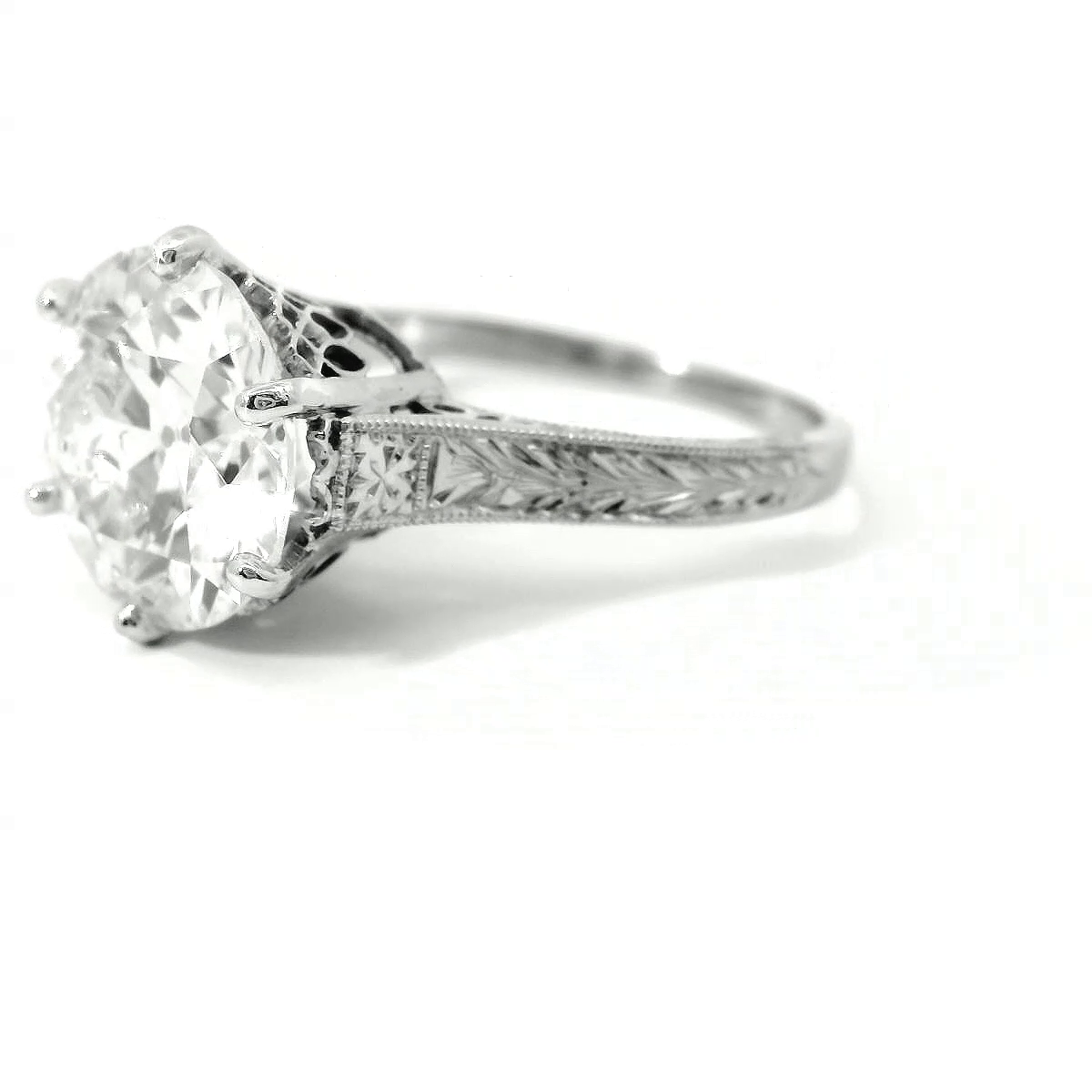 Platinum Old European Diamond Ring