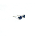 Load image into Gallery viewer, 14K White Gold Blue Sapphire Stud Earrings
