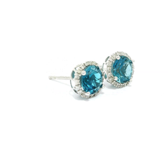 14K White Gold London Blue Topaz Earrings