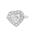 Load image into Gallery viewer, Platinum Gold Heart-Shaped Diamond Ring

