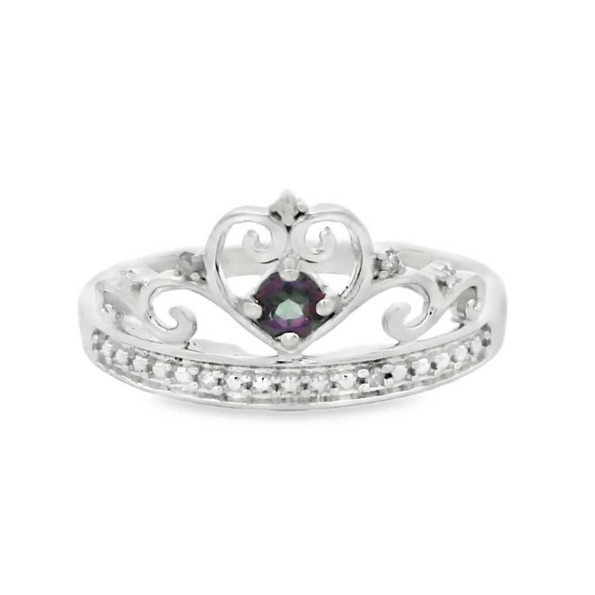 Sterling Silver Mystic Topaz Crown Self-Love Ring