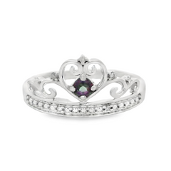 Sterling Silver Mystic Topaz and Diamond Self-Love Crown Ring