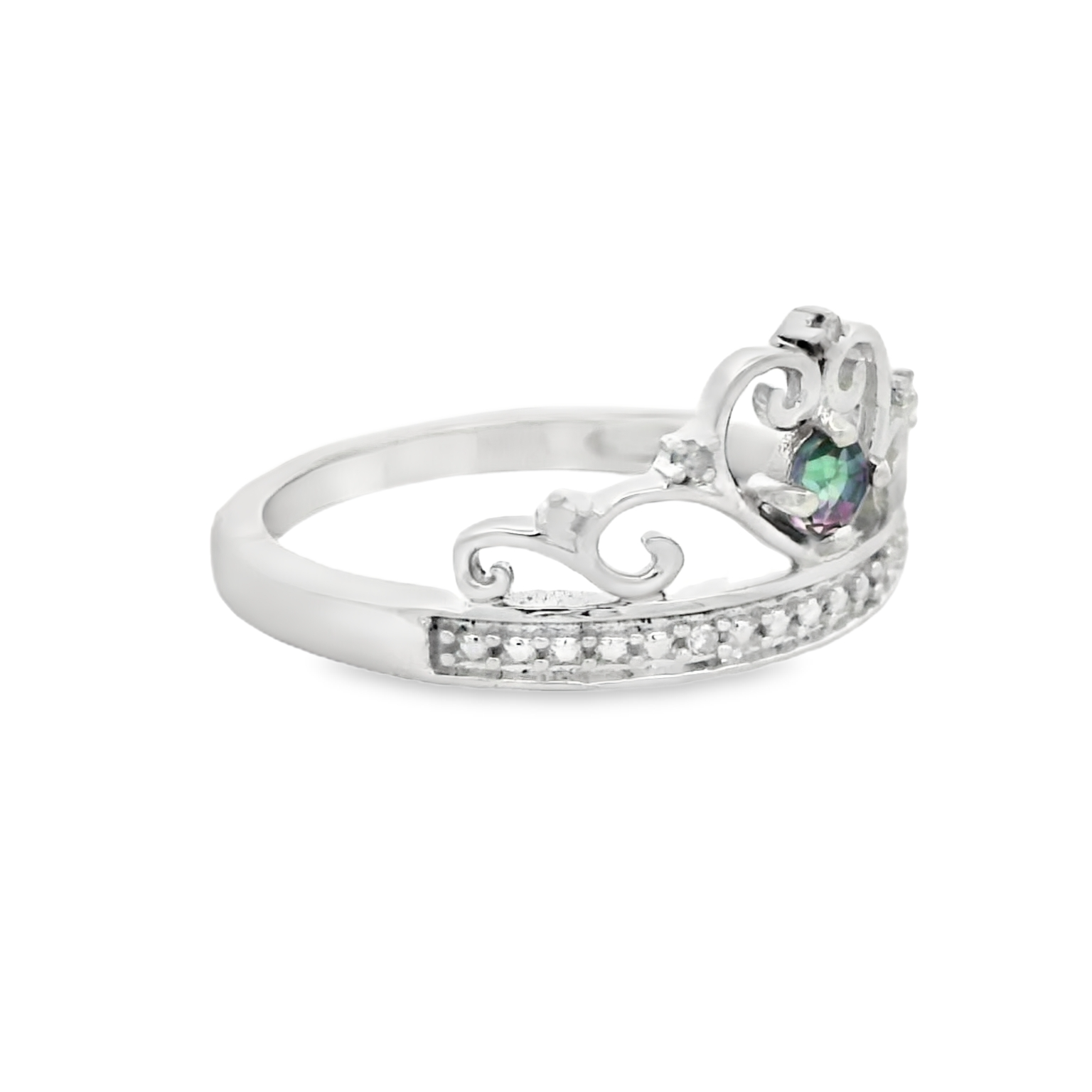 Sterling Silver Mystic Topaz Crown Self-Love Ring