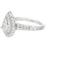 Load image into Gallery viewer, 14K White Gold Pear Shaped Double Diamond Halo Engagement Ring
