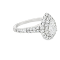 Load image into Gallery viewer, 14K White Gold Pear Shaped Double Diamond Halo Engagement Ring
