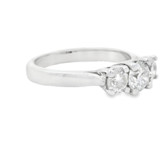 14k White Gold Three-Stone Diamond Engagement Ring