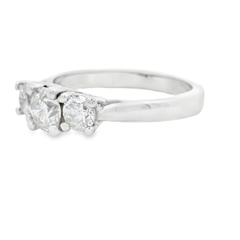 14k White Gold Three-Stone Diamond Engagement Ring