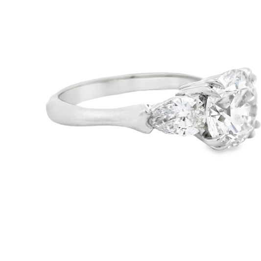 Platinum Three Stone Lab Grown Diamond Engagement Ring
