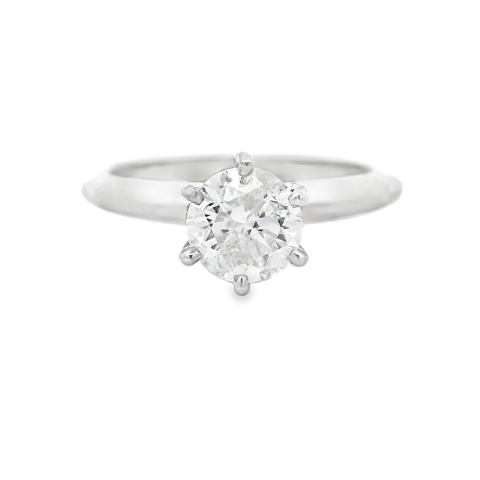 14K White Gold 1 Carat Diamond Solitaire Engagement Ring