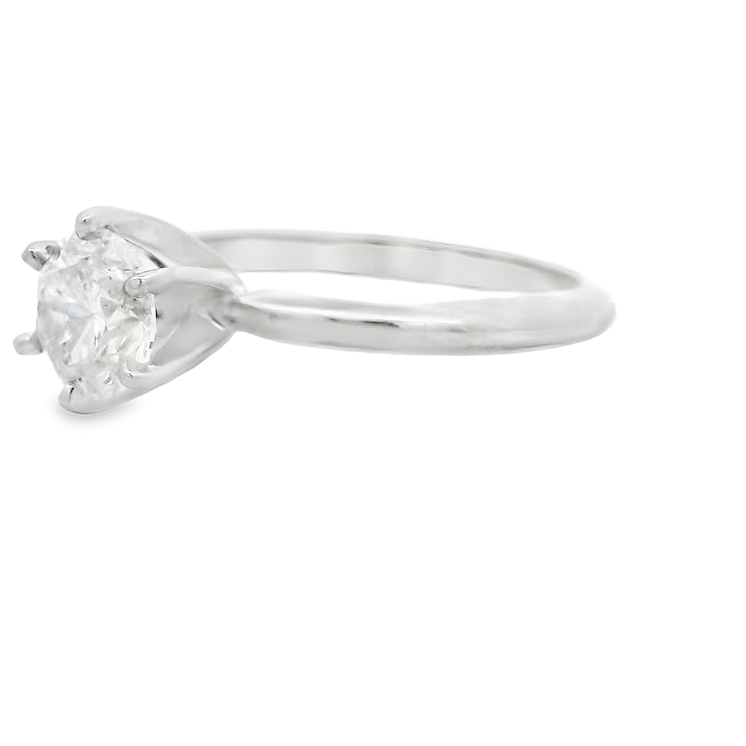 14K White Gold 1 Carat Diamond Solitaire Engagement Ring