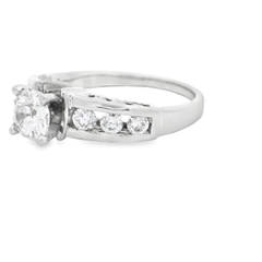 18k White Gold Channel Diamond Engagement Ring