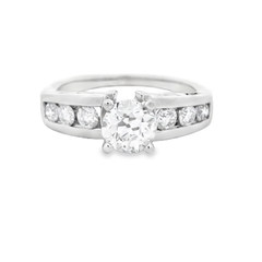 18k White Gold Channel Diamond Engagement Ring