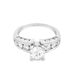 18k White Gold Channel Diamond Engagement Ring