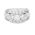 Load image into Gallery viewer, 14K White Gold Three Row Diamond Engagement / Wedding Set
