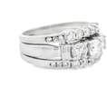 Load image into Gallery viewer, 14K White Gold Three Row Diamond Engagement / Wedding Set

