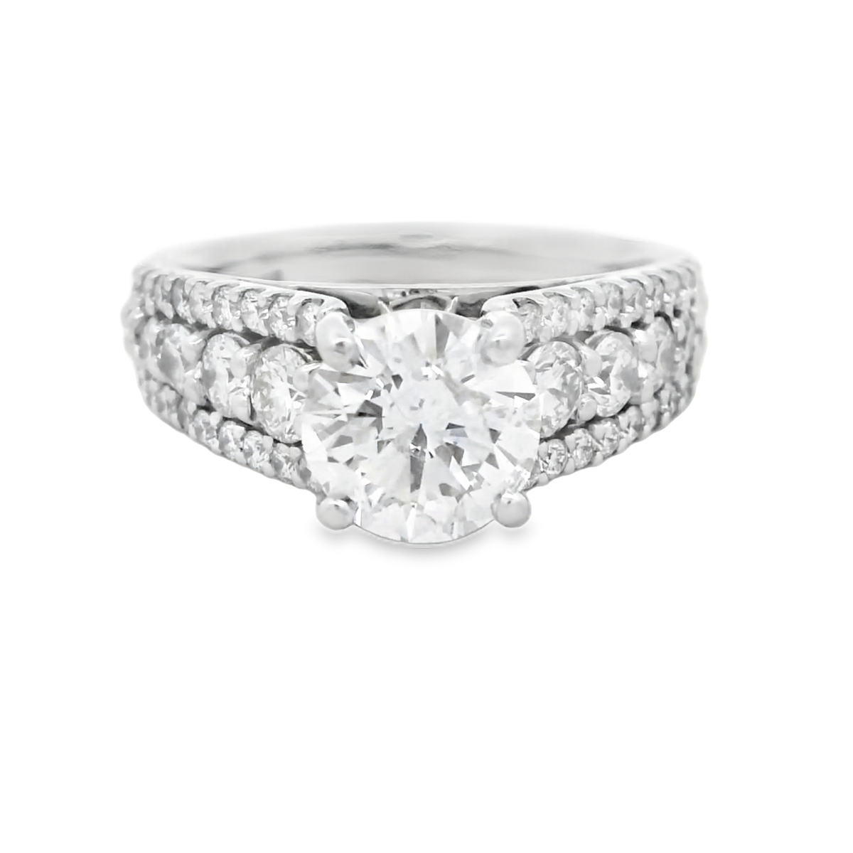 14k White Gold 1.55 Carat Natural Diamond Engagement Ring