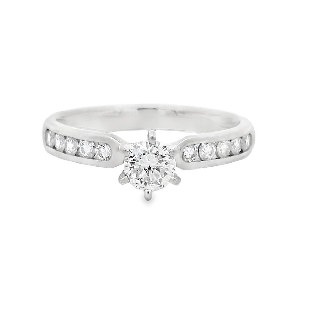 Platinum Channel Set Diamond Engagement Ring