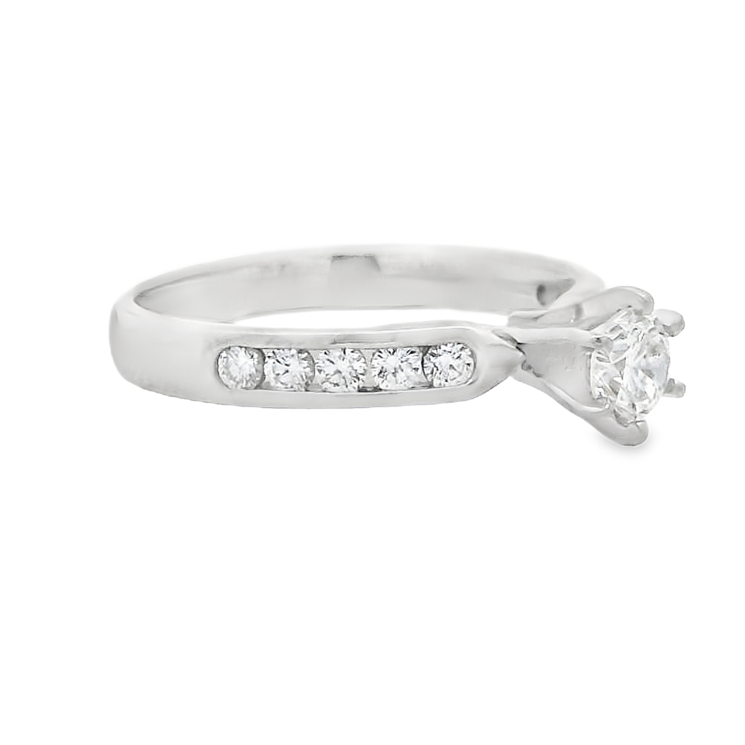 Platinum Channel Set Diamond Engagement Ring