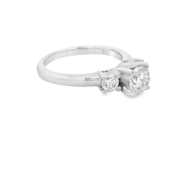 14k White Gold Three Stone Diamond Engagement Ring