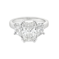 Load image into Gallery viewer, Platinum Three Stone Radiant  Lab Grown Diamond Ring
