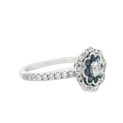 18K White Gold Sapphire and Diamond Ring