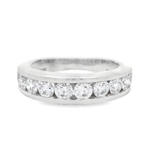 14k White Gold Diamond Channel Band