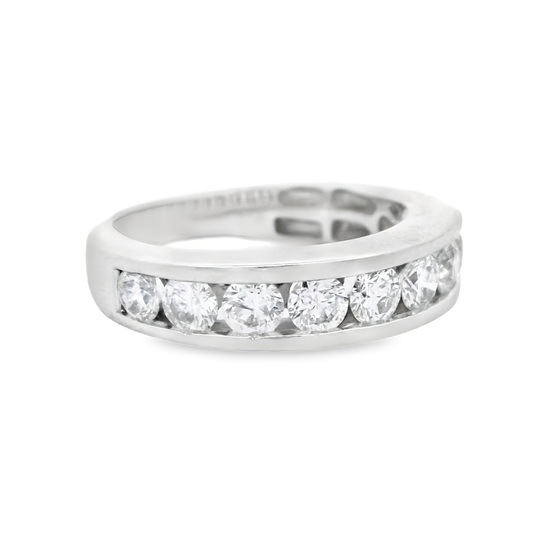 14k White Gold Diamond Channel Band
