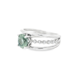 Load image into Gallery viewer, 14K White Gold Green Sapphire and Diamond Ring
