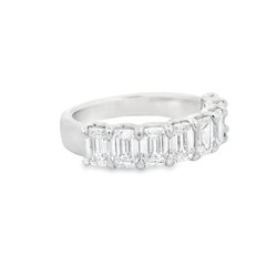 Platinum Emerald Cut Lab Grown Diamond Band