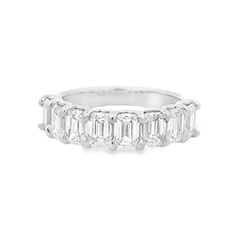 Platinum Emerald Cut Lab Grown Diamond Band