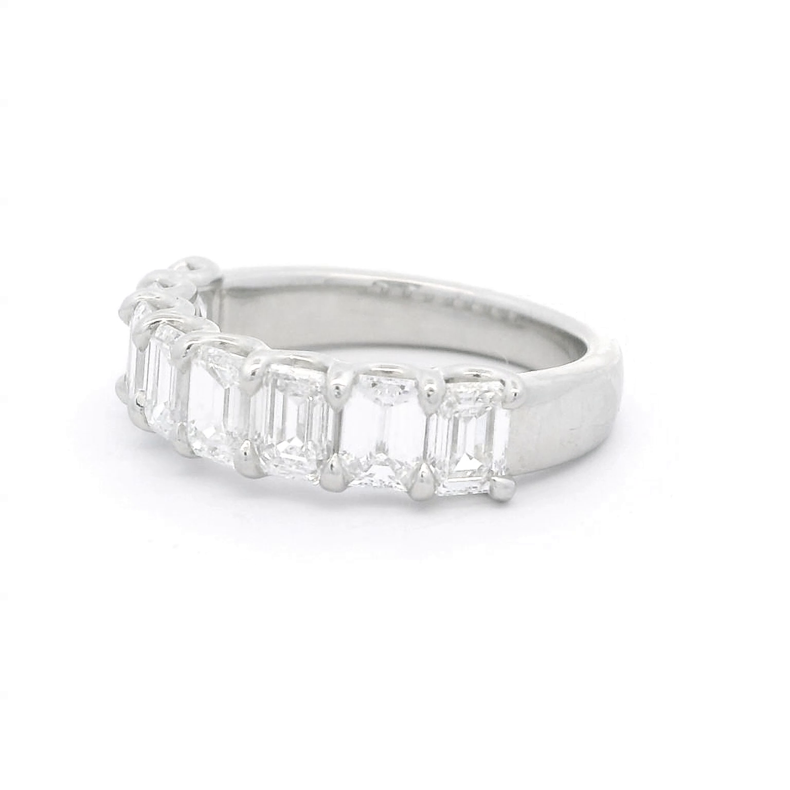 Platinum Emerald Cut Lab Grown Diamond Band