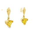 Load image into Gallery viewer, 14K Yellow Gold and Sapphire Dangle Earrings
