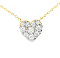 Load image into Gallery viewer, 14K Yellow Gold Heart-Shaped Diamond Necklace
