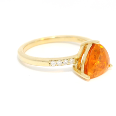 14kt Yellow Gold Spessarite Garnet and Diamond Ring