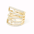 Load image into Gallery viewer, 14K Yellow Gold 5 Row Diamond Band
