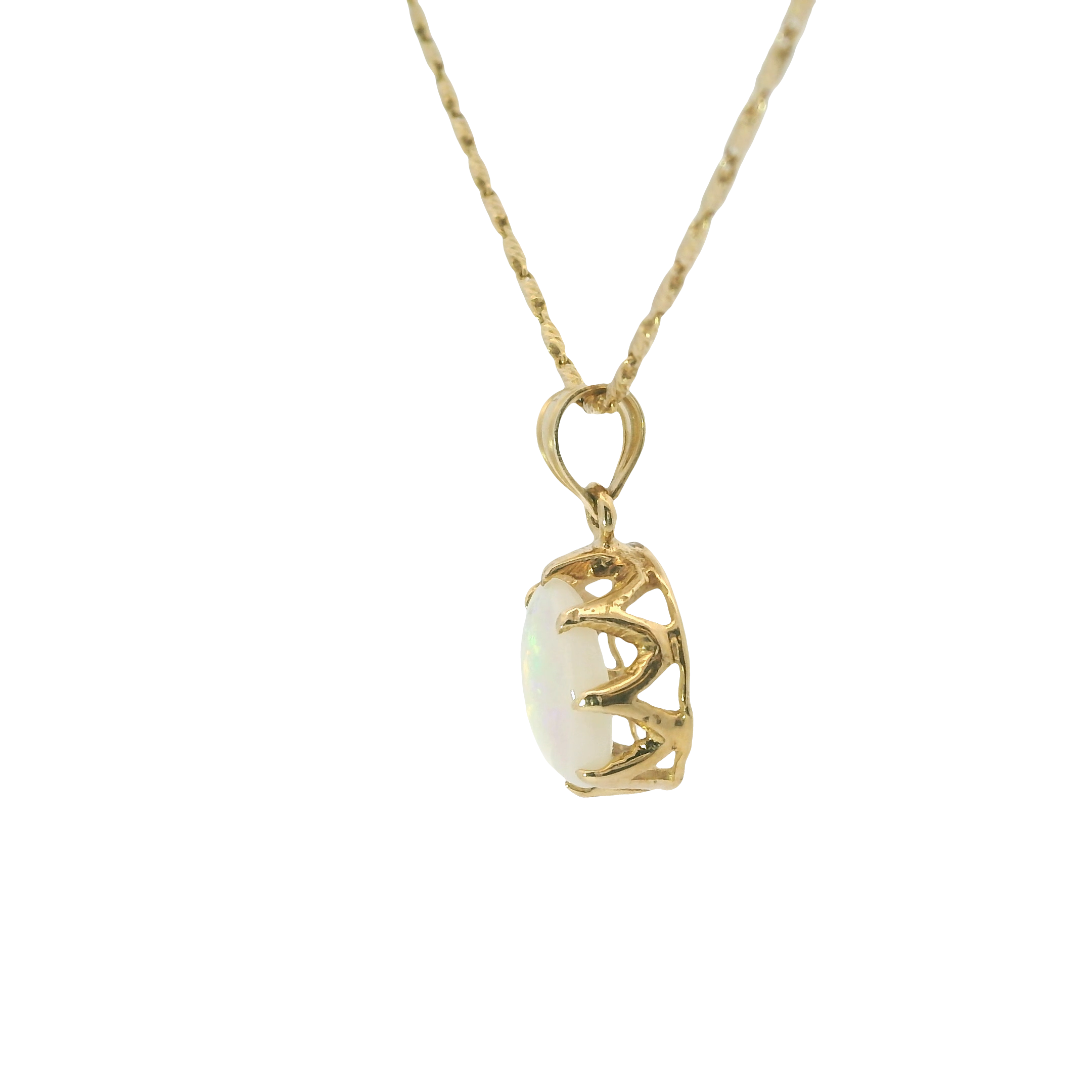 14K Yellow Gold Opal Pendant