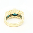 Load image into Gallery viewer, Gold Multistone Ring with Bluish Green Tourmaline Cabochons
