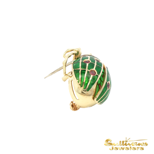 18KT Yellow Gold Brooch & Pendant Beetle