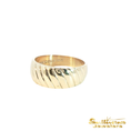 Load image into Gallery viewer, 14K Yellow Gold Textured Striped Band Ring
