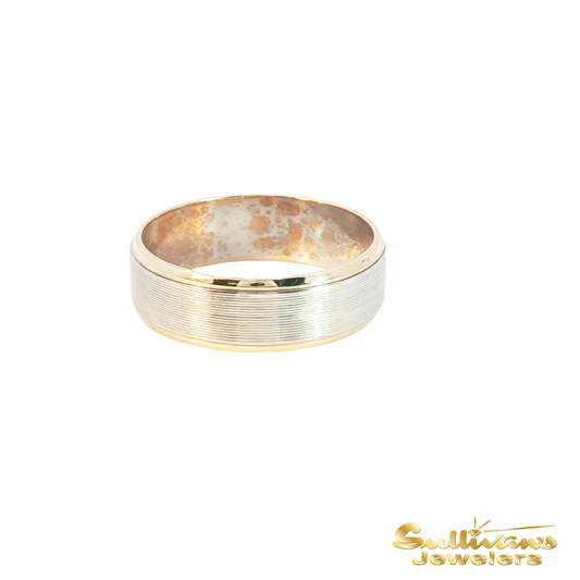 Classic Two Tone 14KT Gold Band Ring