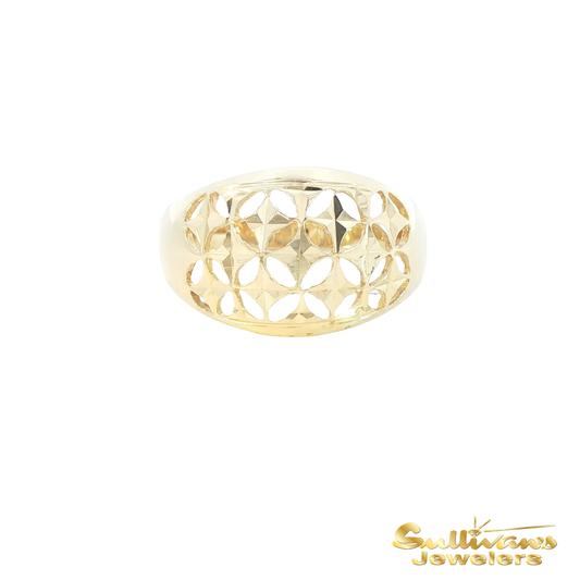 14KT Intricate Pattern Cut-Out Gold Ring
