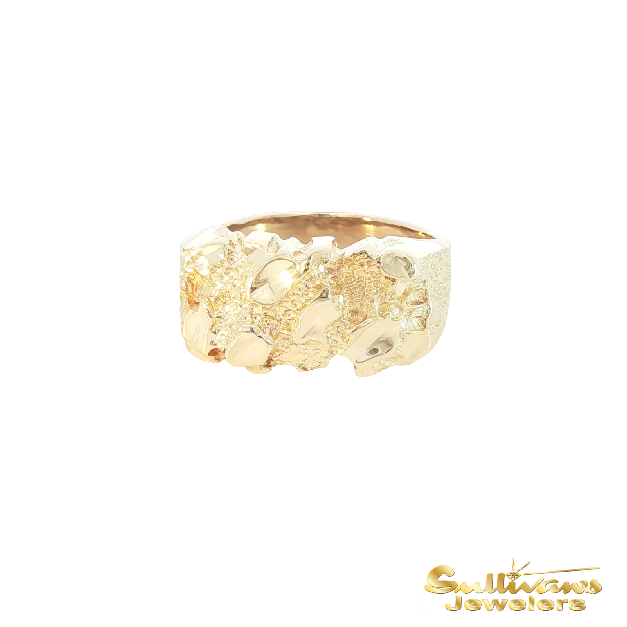 14K Yellow Gold Nugget Signet Ring