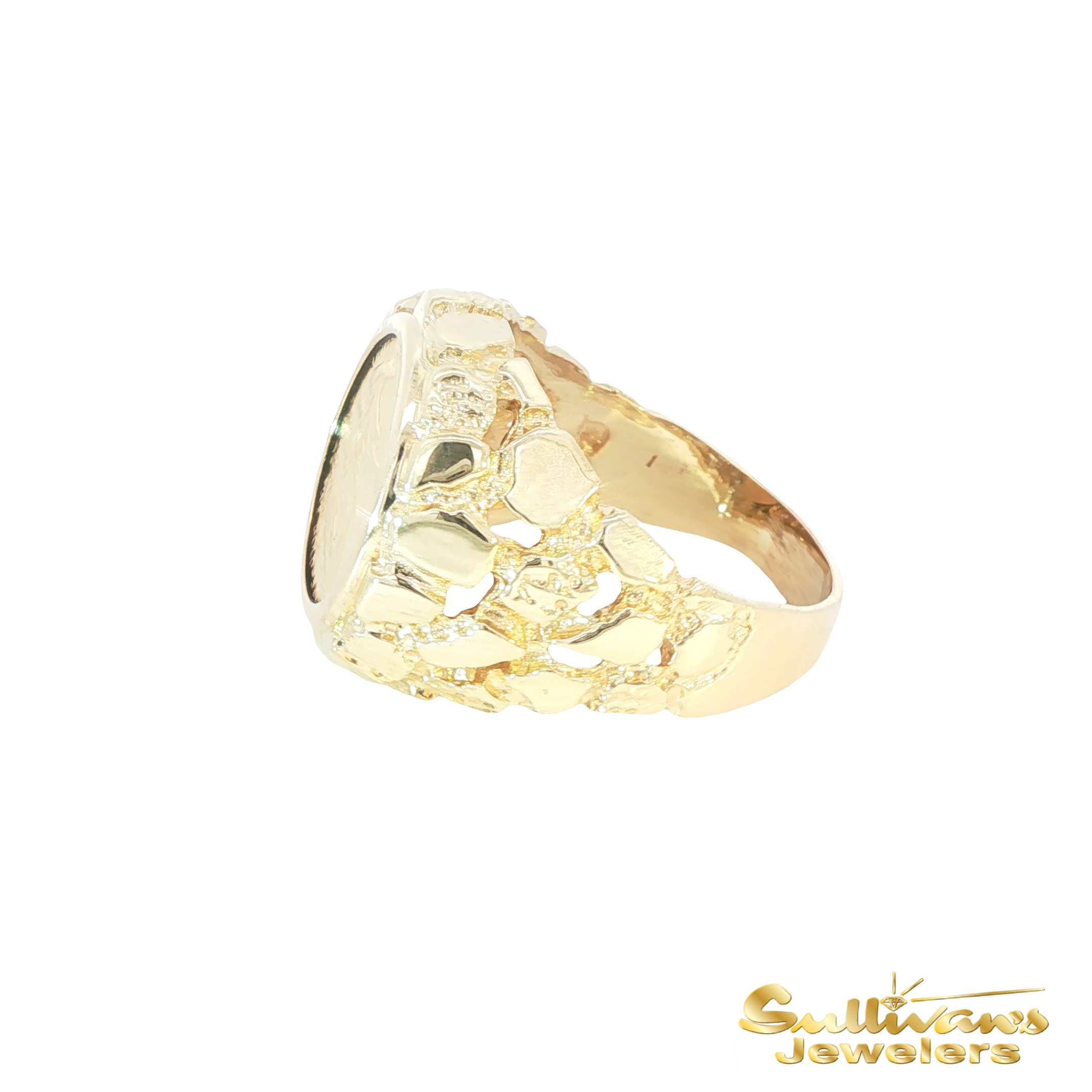 14K Yellow Gold Lady Liberty Signet Ring