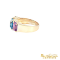 Load image into Gallery viewer, 14K Yellow Gold Amethyst & Blue Topaz Ring
