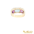 Load image into Gallery viewer, 14K Yellow Gold Amethyst & Blue Topaz Ring
